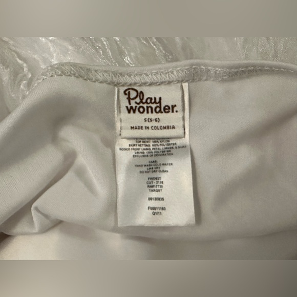 Wedding Flower Girl White Dress Pink Tulle Overlay Costume Pretend Play Dress-up - Picture 15 of 15